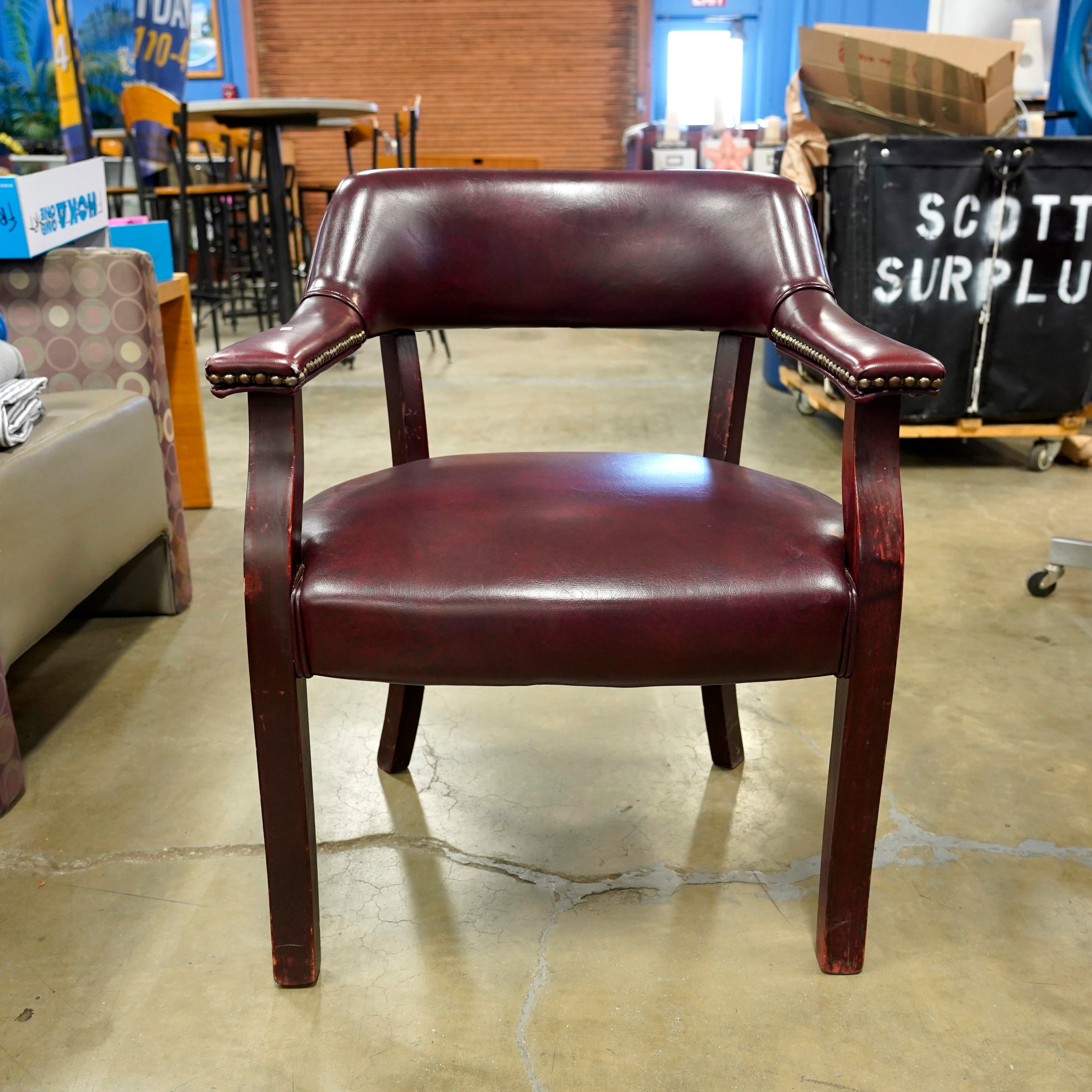 A red leather seat that's perfect for the host.