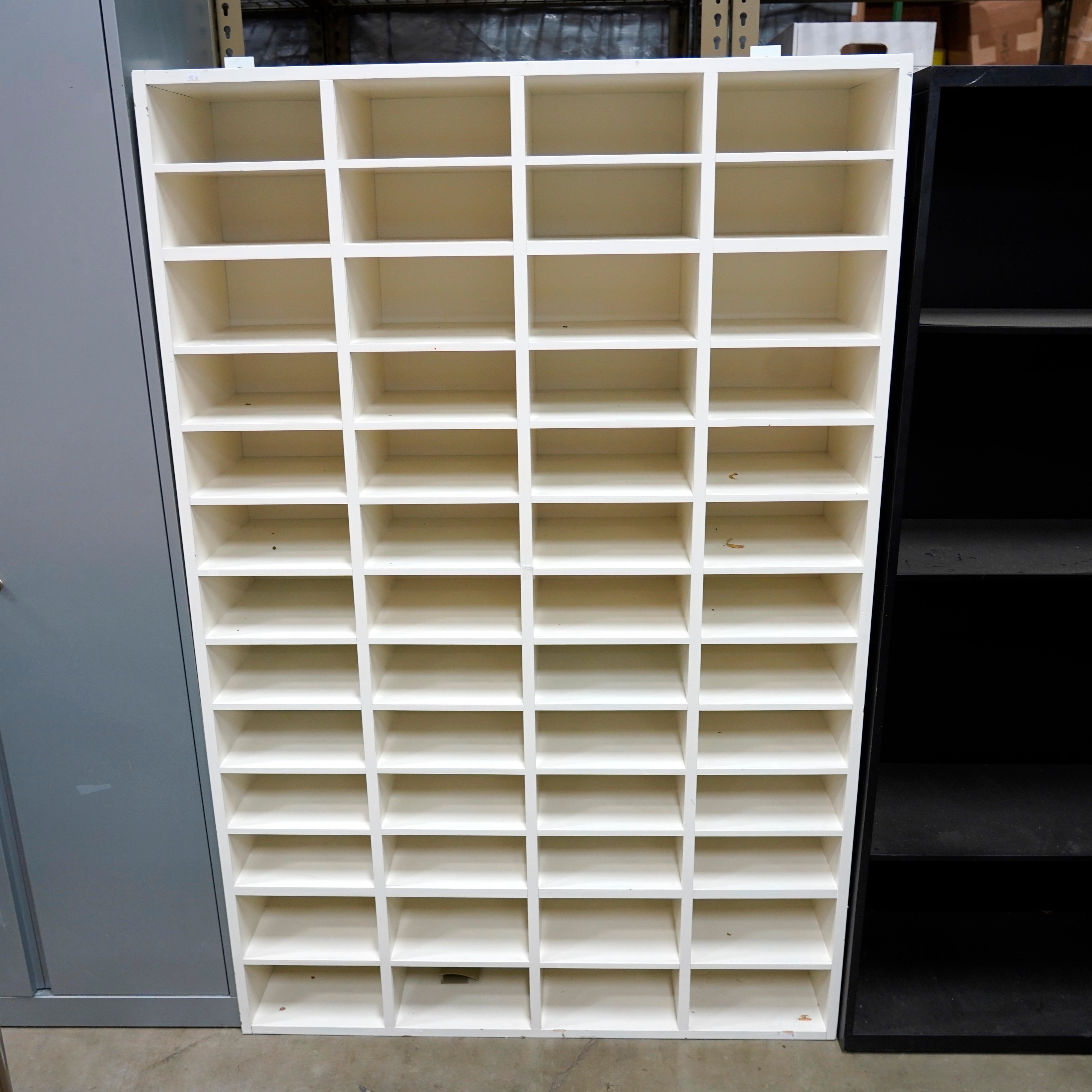 52-cubby white storage unit