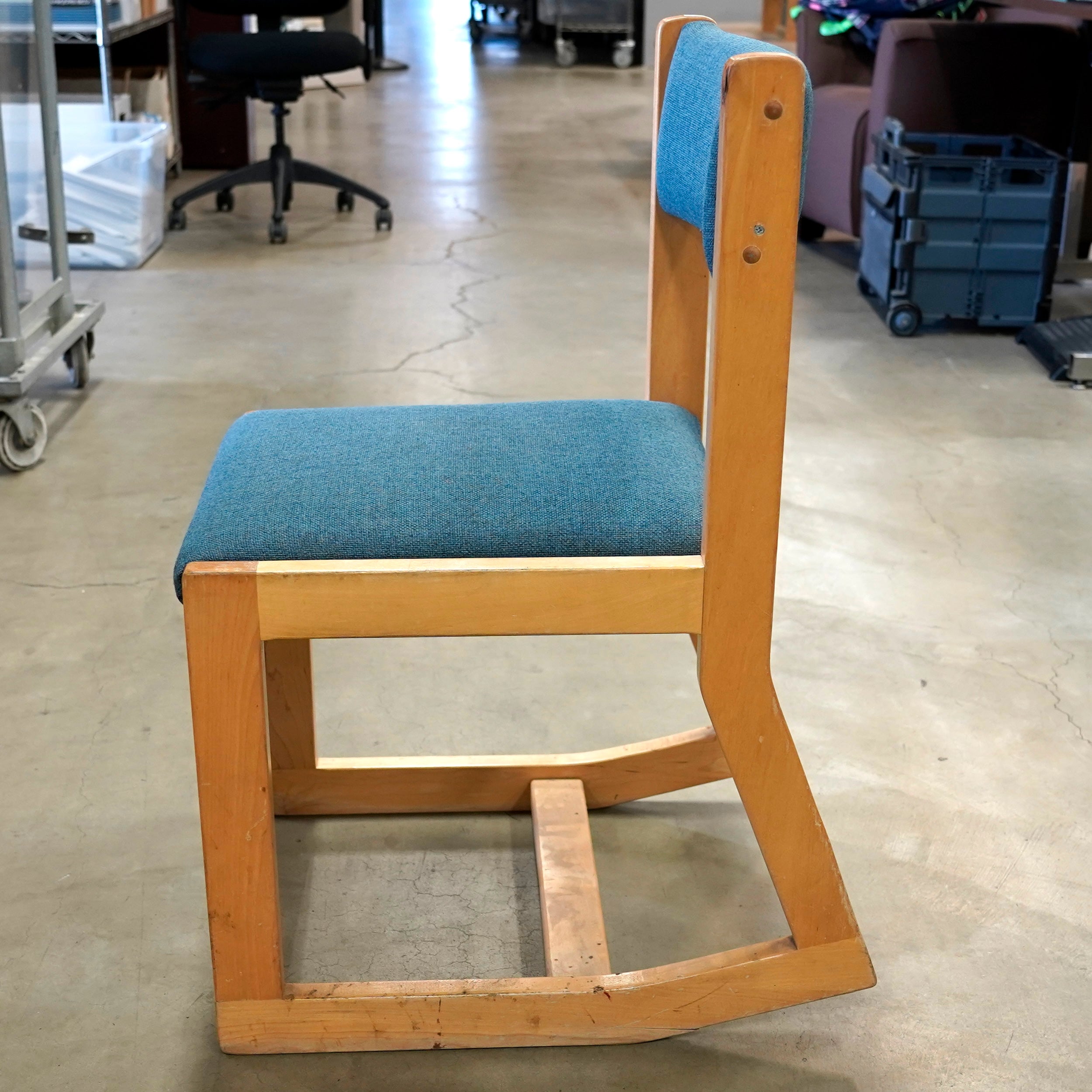 Gray and Blue Wooden Two-Position Tilt Chairs